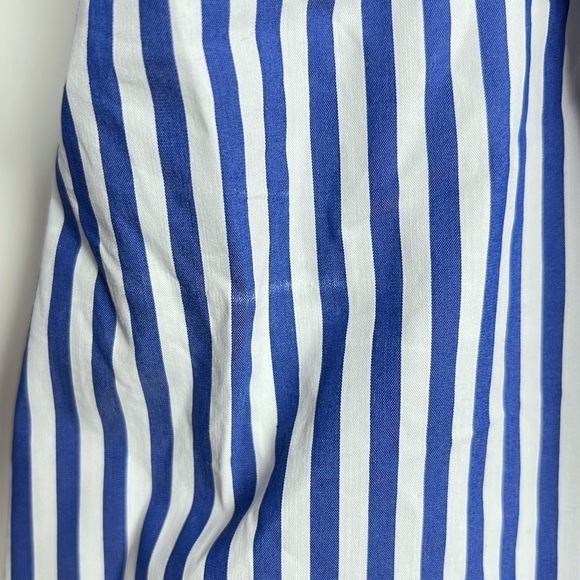 NEW YORK & COMPANY Dress Puff Sleeve Stripe Classic Preppy Pinstripe Medium - Picture 13 of 15